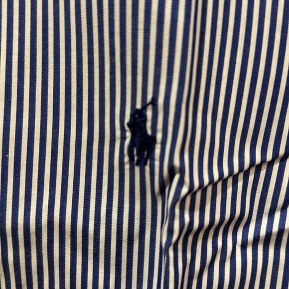 Polo Ralph Lauren Blue/White Striped Spread Collar Dress Shirt - Picture 2 of 4